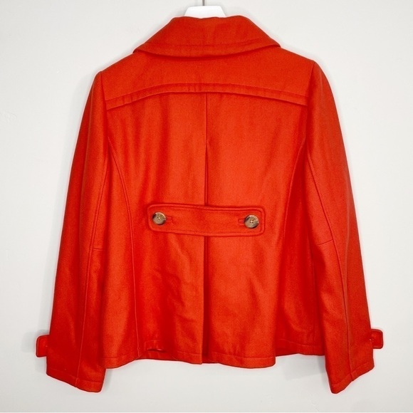 SUNDANCE Double Breasted New Horizons Orange Peacoat Size Medium - Picture 4 of 6